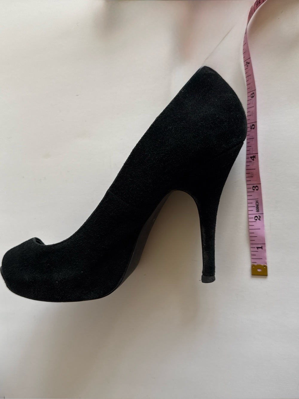 PreLoved Steve Madden Black Suede Y2K Peep Toe Platform Pumps 7.5 Fair Condition - Picture 17 of 17